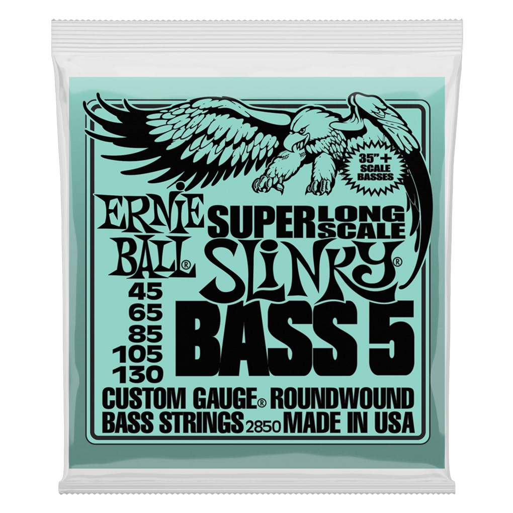 Bass Guitar Strings – Electric – Ernie Ball 2850 – 5 String – Super Long Scale – 35″ – Nickel Wound – 45-130 1