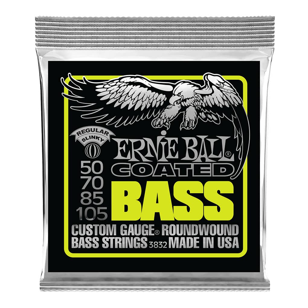 Bass Guitar Strings – Electric – Ernie Ball 3832 – Coated – Nickel Wound – Regular Slinky – 50-105 1