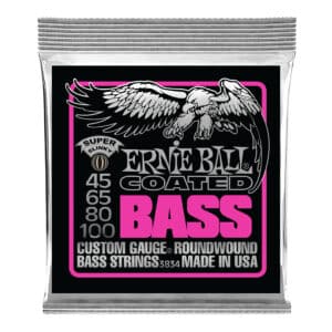 Bass Guitar Strings – Electric – Ernie Ball 3834 – Coated – Nickel Wound – Super Slinky – 45-100 1