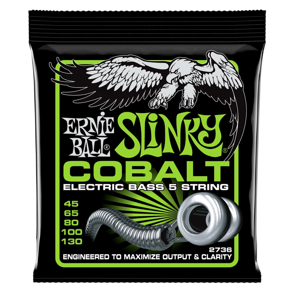 Bass Guitar Strings – Electric Bass – Ernie Ball 2736 – 5-String – Cobalt – Regular Slinky – 45-130 1