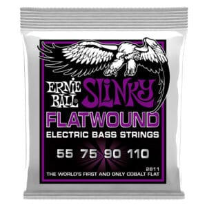 Bass Guitar Strings - Electric - Ernie Ball 2811 - Cobalt - Flatwound - Power Slinky - 55-110