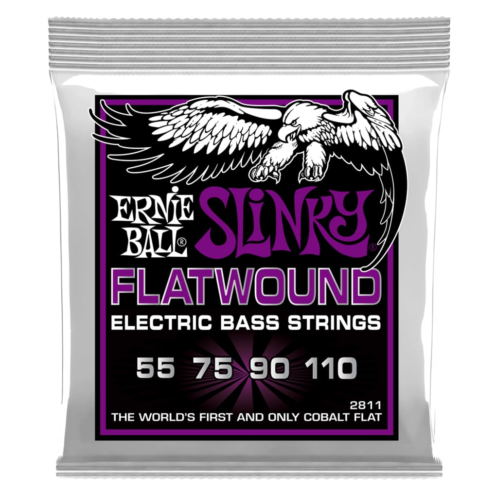Bass Guitar Strings – Electric – Ernie Ball 2811 – Cobalt – Flatwound – Power Slinky – 55-110 1