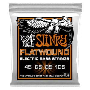 Bass Guitar Strings - Electric - Ernie Ball 2813 - Cobalt - Flatwound - Hybrid Slinky - 45-105