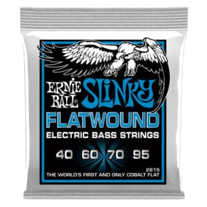 Bass Guitar Strings - Electric - Ernie Ball 2815 - Cobalt - Flatwound - Extra Slinky - 40-95