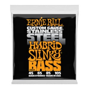 Bass Guitar Strings - Electric - Ernie Ball 2843 - Stainless Steel - Hybrid Slinky - 45-105