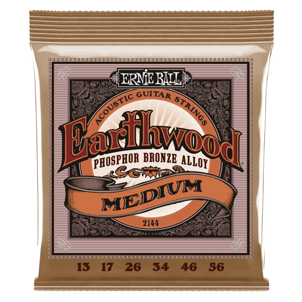 Ernie Ball 2144 – Earthwood Phosphor Bronze Acoustic Guitar Strings – Medium – 13-56 1