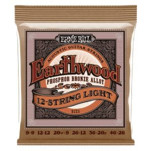 Ernie Ball 2153 - Earthwood Phosphor Bronze Acoustic Guitar Strings - 12 String - Light - 9-46