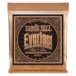 Ernie Ball 2544 - Everlast Coated Phosphor Bronze Acoustic Guitar Strings - Medium - 13-56