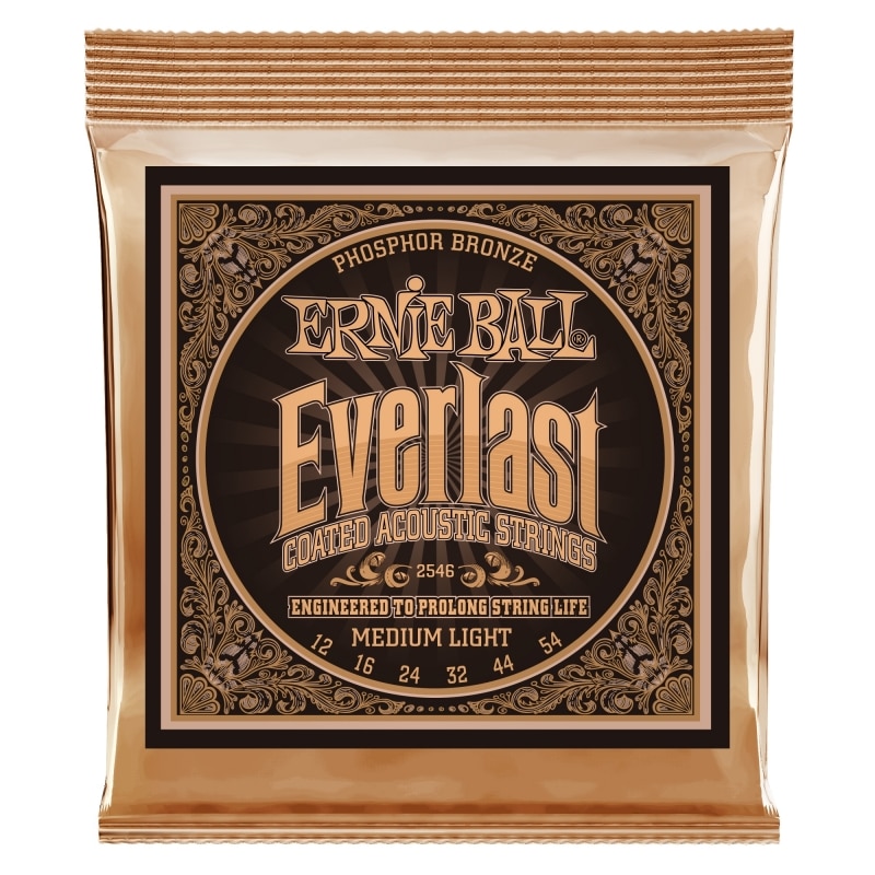 Ernie Ball 2546 – Everlast Coated Phosphor Bronze Acoustic Guitar Strings – Medium Light – 12-54 1