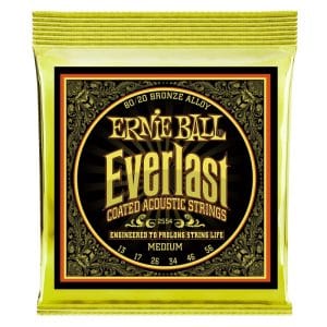 Ernie Ball 2554 - Everlast Coated 80/20 Bronze Acoustic Guitar Strings - Medium - 13-56