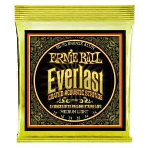 Ernie Ball 2556 - Everlast Coated 80/20 Bronze Acoustic Guitar Strings - Medium Light - 12-54