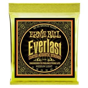 Ernie Ball 2556 – Everlast Coated 80/20 Bronze Acoustic Guitar Strings – Medium Light – 12-54 1