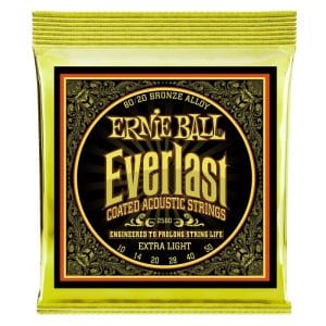 Ernie Ball 2560 – Everlast Coated 80/20 Bronze Acoustic Guitar Strings – Extra Light – 10-50 1