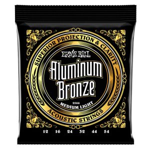 Ernie Ball 2566 - Aluminium Bronze Acoustic Guitar Strings - Medium Light - 12-54