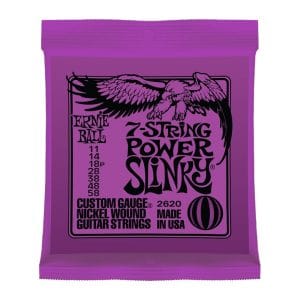 Ernie Ball 2620 – 7 String – Power Slinky Nickel Wound Electric Guitar Strings – 11-58 1