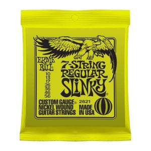 Ernie Ball 2621 - 7 String - Regular Slinky Nickel Wound Electric Guitar Strings - 10-56