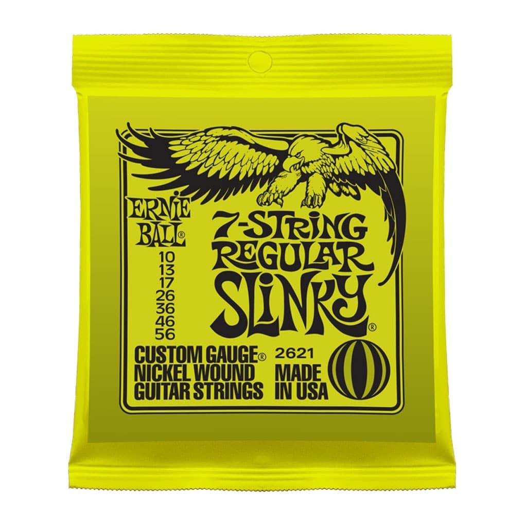 Ernie Ball 2621 – 7 String – Regular Slinky Nickel Wound Electric Guitar Strings – 10-56 1