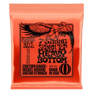 Electric Guitar Strings - Ernie Ball 2615 - 7 String - Skinny Top Heavy Bottom Slinky - Nickel Wound - 10-62