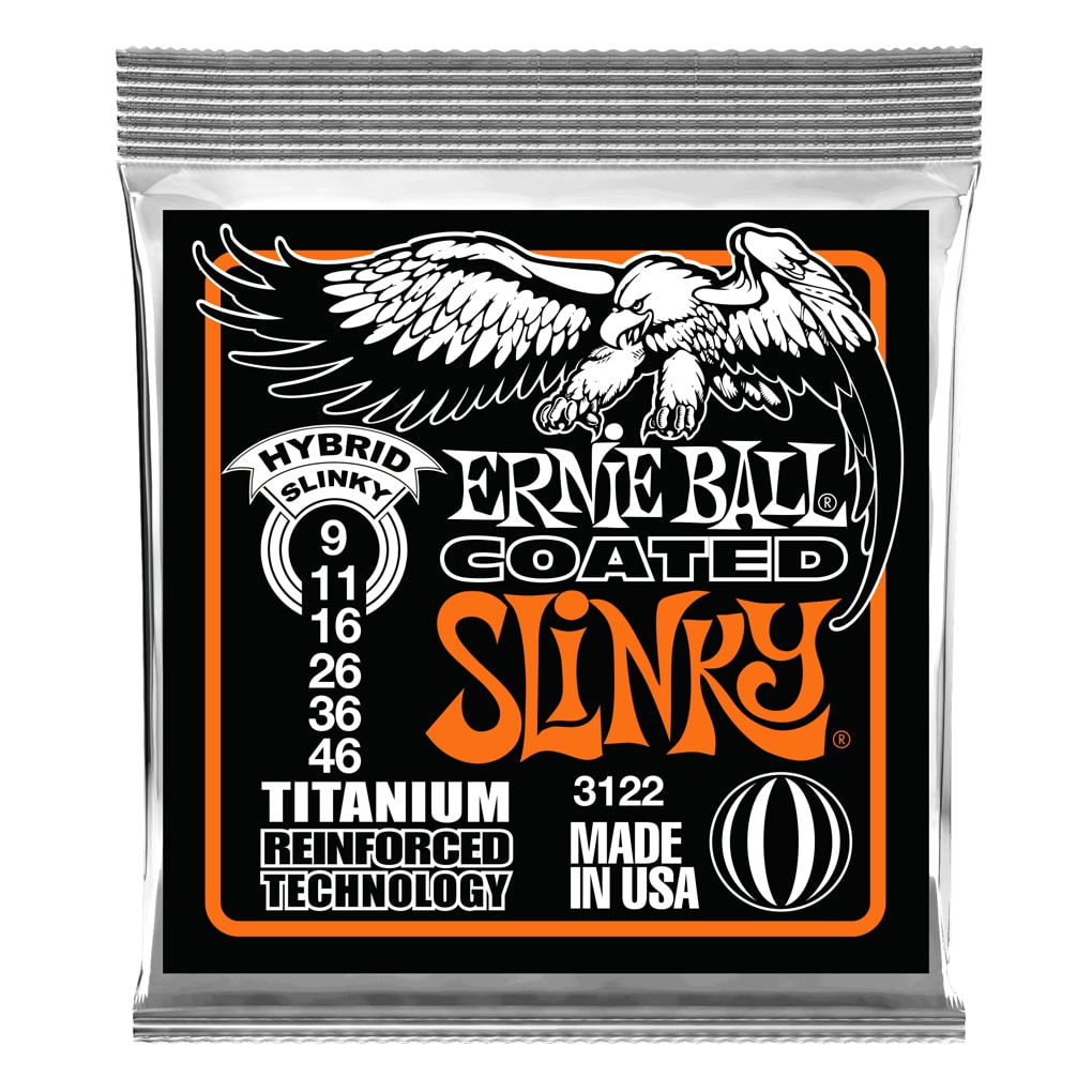 Electric Guitar Strings – Ernie Ball 3122 – Coated Hybrid Slinky Titanium Reinforced RPS – 9-46  1