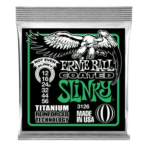 Electric Guitar Strings - Ernie Ball 3126 - Coated Not Even Slinky Titanium Reinforced RPS - 12-56