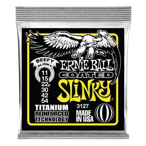 Electric Guitar Strings – Ernie Ball 3127 – Coated Beefy Slinky Titanium Reinforced RPS – 11-54  1