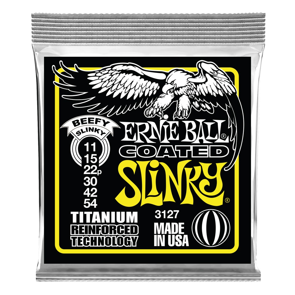 Electric Guitar Strings – Ernie Ball 3127 – Coated Beefy Slinky Titanium Reinforced RPS – 11-54  1