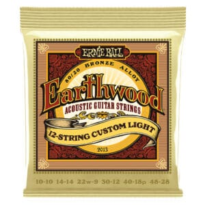 Acoustic Guitar Strings - Ernie Ball 2013 - 12-String - Earthwood - 80/20 Bronze - Custom Light - 10-48