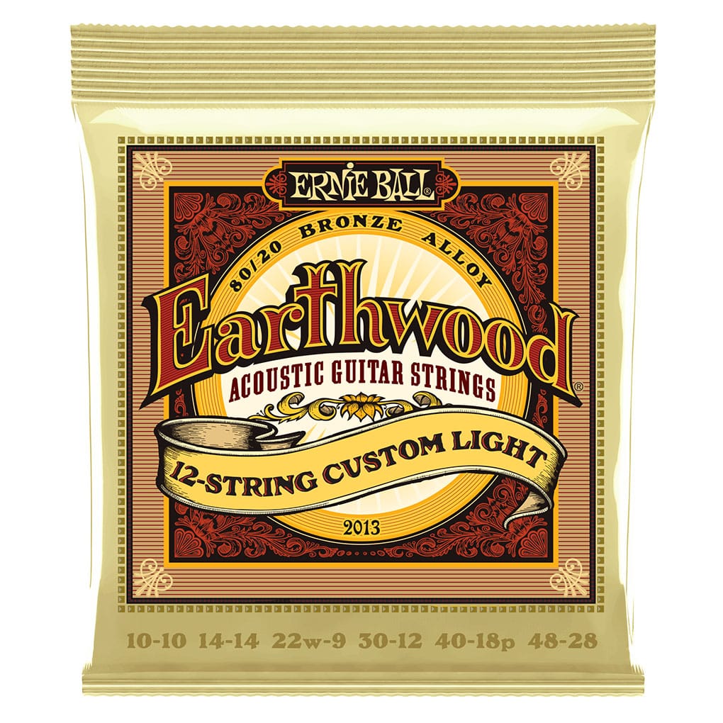 Acoustic Guitar Strings – Ernie Ball 2013 – 12-String – Earthwood – 80/20 Bronze – Custom Light – 10-48 1