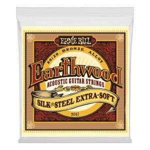 Acoustic Guitar Strings - Ernie Ball 2047 - Earthwood Silk & Steel - 80/20 Bronze - Extra Soft - 10-50