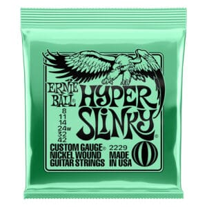 Electric Guitar Strings - Ernie Ball 2229 - Hyper Slinky - Nickel Wound - 8-42