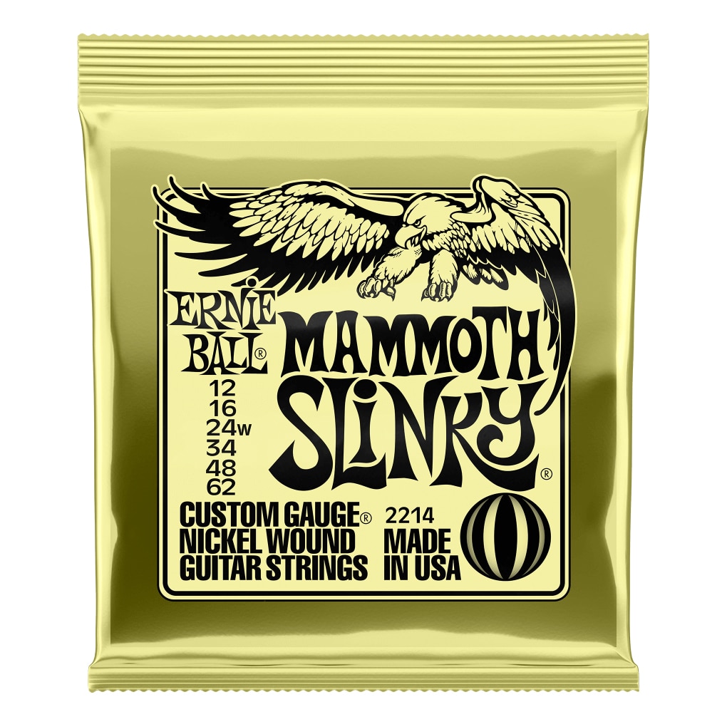 Electric Guitar Strings – Ernie Ball 2214 – Mammoth Slinky – Nickel Wound – with Wound G – 12-62  1