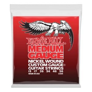 Electric Guitar Strings – Ernie Ball 2204 – Nickel Wound Custom with Wound G – Medium – 13-56  1