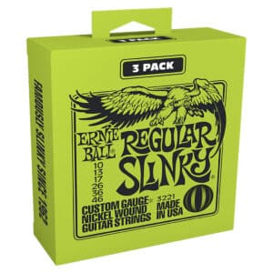 Electric Guitar Strings - Ernie Ball 3221 - Regular Slinky - Nickel Wound - 10-46 - 3 Pack
