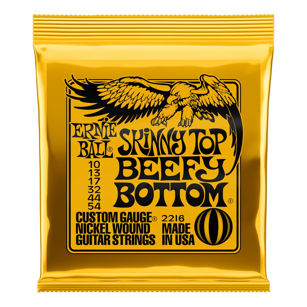 Electric Guitar Strings – Ernie Ball 2216 – Skinny Top Beefy Bottom Slinky – Nickel Wound – 10-54  1