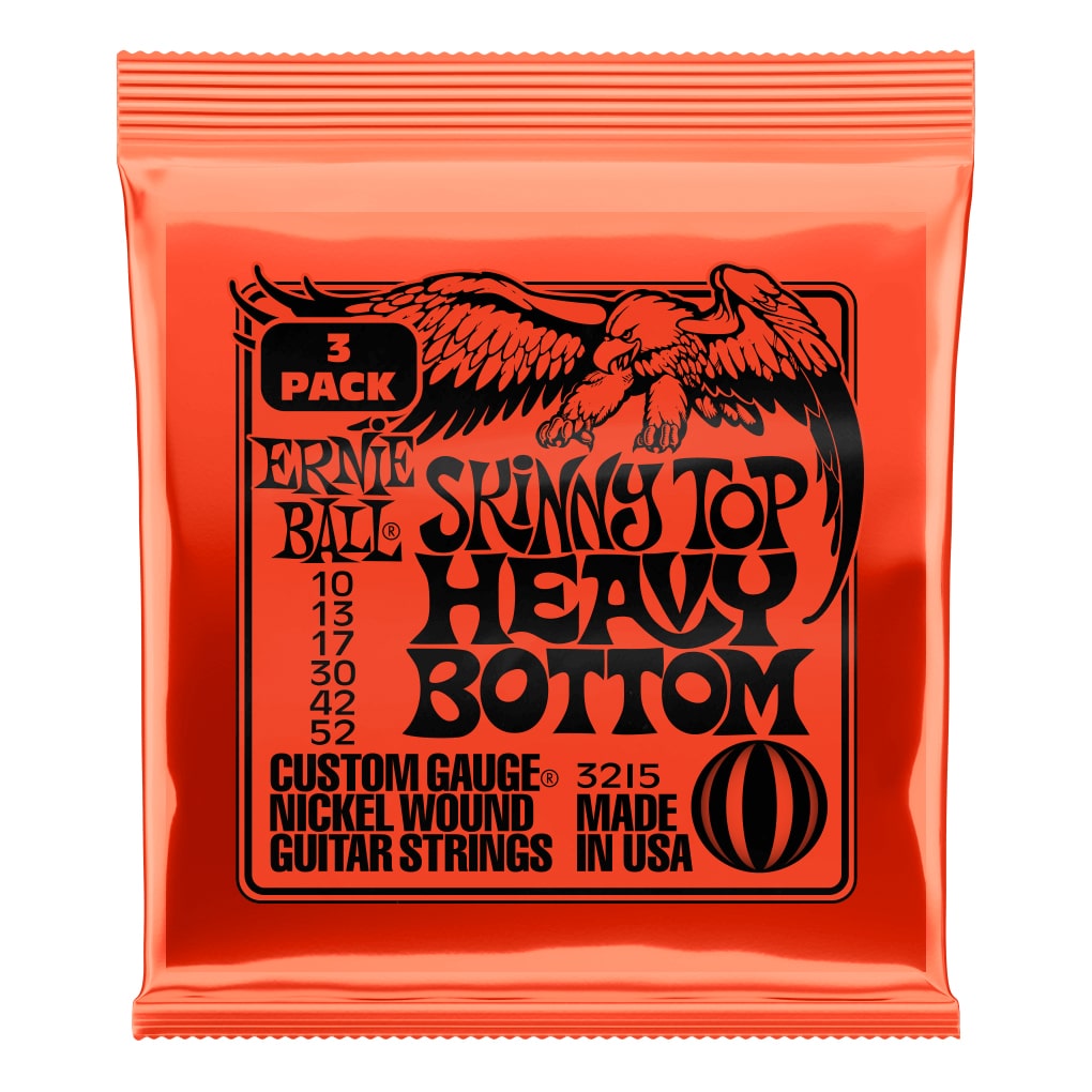 Electric Guitar Strings – Ernie Ball 3215 – Skinny Top Heavy Bottom Slinky – Nickel Wound – 10-52 – 3 Pack 1