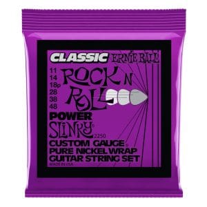 Electric Guitar Strings - Ernie Ball 2250 - Power Slinky - Classic Rock n Roll - Pure Nickel Wrap - 11-48