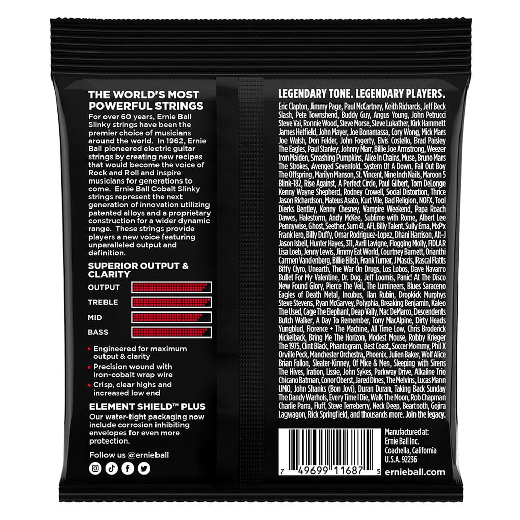 Electric Guitar Strings – Ernie Ball 2716 – Cobalt – Burly Slinky – 11-52 2