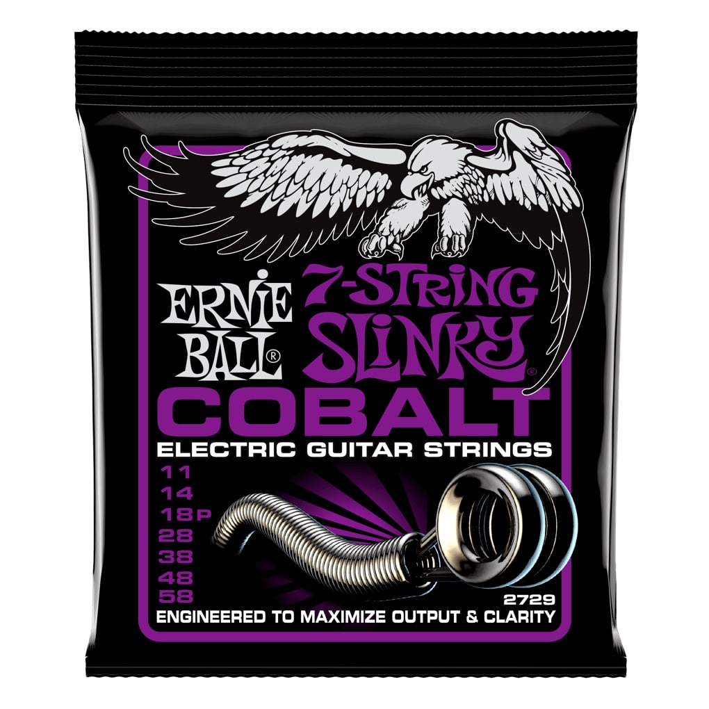 Electric Guitar Strings – Ernie Ball 2729 – 7-String – Cobalt – Power Slinky – 11-58  1