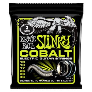 Electric Guitar Strings – Ernie Ball 3721 – Cobalt – Regular Slinky – 10-46 – 3 Pack 1