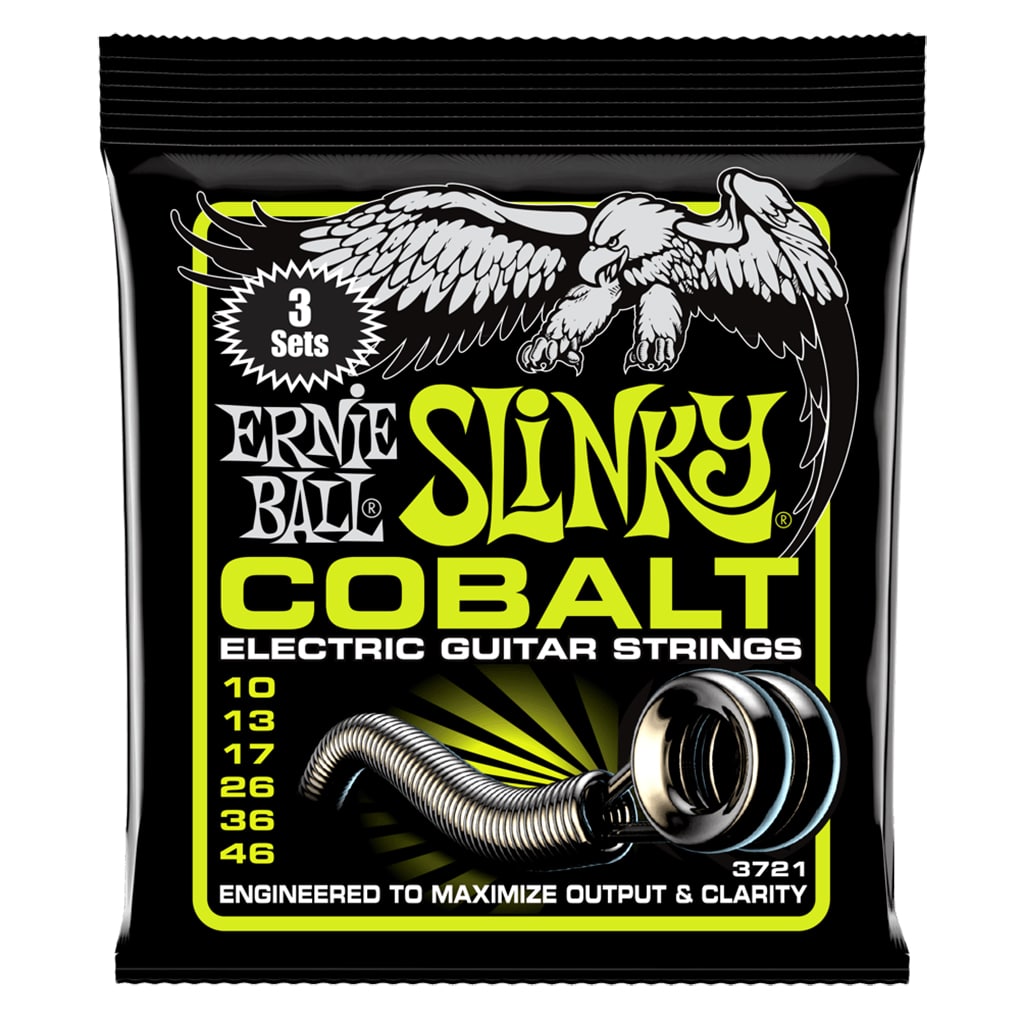 Electric Guitar Strings – Ernie Ball 3721 – Cobalt – Regular Slinky – 10-46 – 3 Pack 1