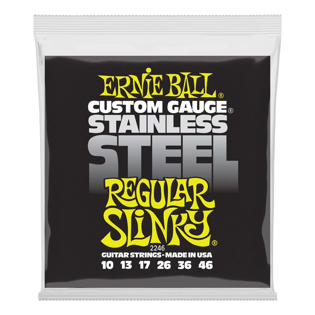 Electric Guitar Strings – Ernie Ball 2246 – Regular Slinky – Stainless Steel Wound – 10-46  1