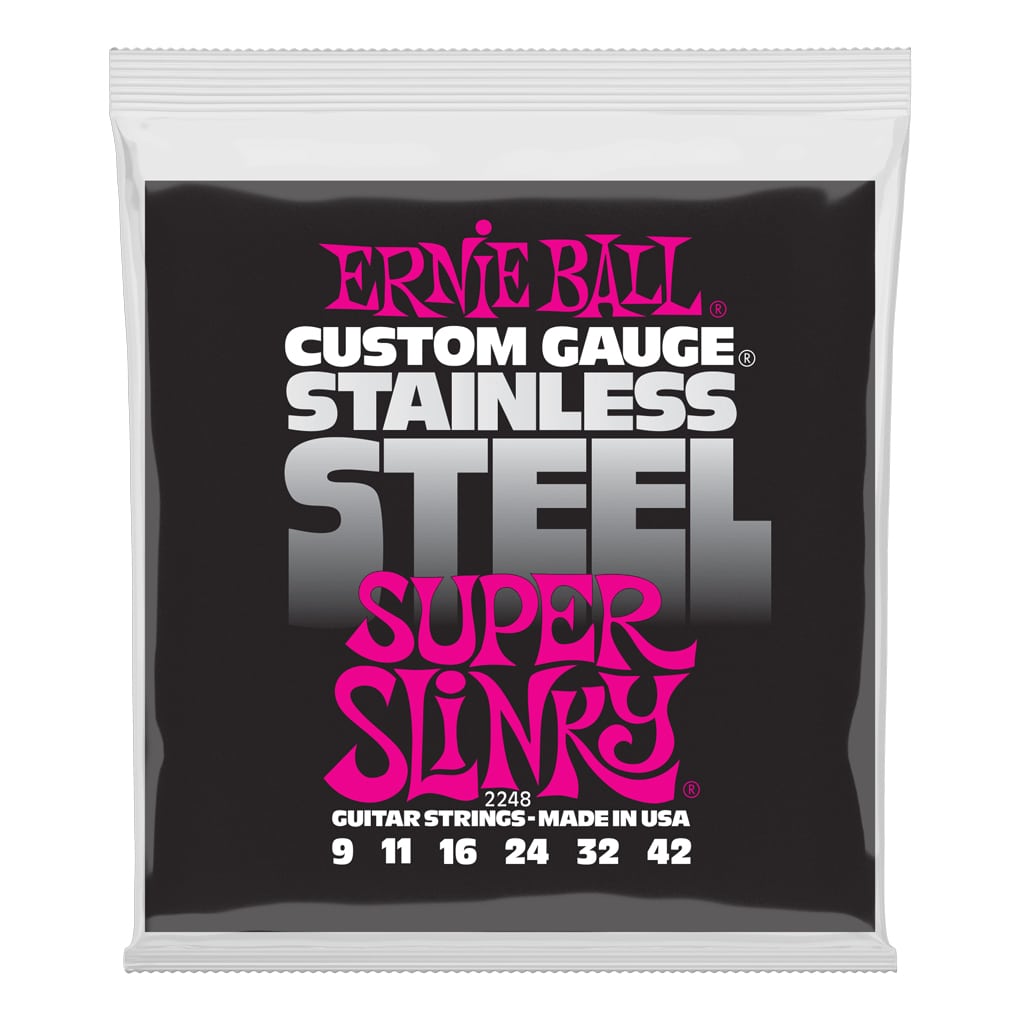 Electric Guitar Strings – Ernie Ball 2248 – Super Slinky – Stainless Steel Wound – 9-42  1