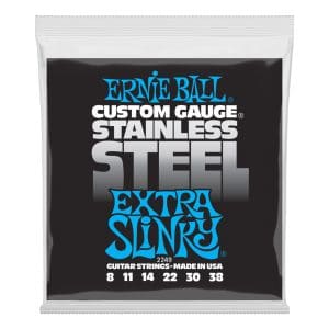 Electric Guitar Strings – Ernie Ball 2249 – Extra Slinky – Stainless Steel Wound – 8-38  1