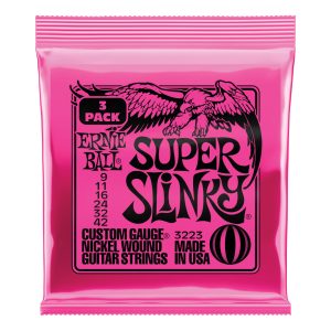 Electric Guitar Strings - Ernie Ball 3223 - Super Slinky - Nickel Wound - 9-42 - 3 Pack