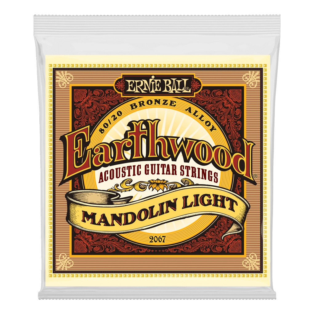 Mandolin Strings – Ernie Ball 2067 – Earthwood – 80/20 Bronze – Light – 9-34 – Loop End 1
