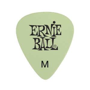 Ernie Ball - Cellulose Guitar Picks - Plectrums - Medium - 0.72mm - Super Glow - 12 Pack - P09225