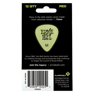 Ernie Ball – Cellulose Guitar Picks – Plectrums – Medium – 0