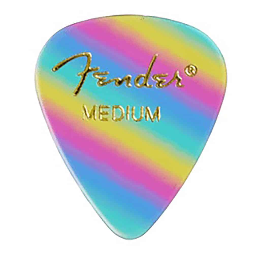 Fender – Premium Celluloid Guitar Picks – 351 Shape – Medium – Rainbow – 12 Pack 1