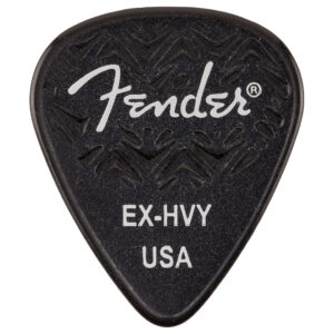 Fender - Wavelength Celluloid Guitar Picks - 351 Shape - Extra Heavy - Black - 6 Pack