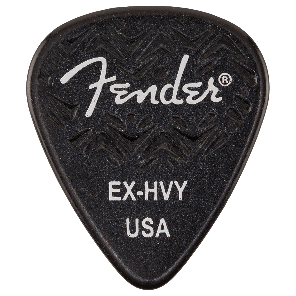 Fender – Wavelength Celluloid Guitar Picks – 351 Shape – Extra Heavy – Black – 6 Pack 1